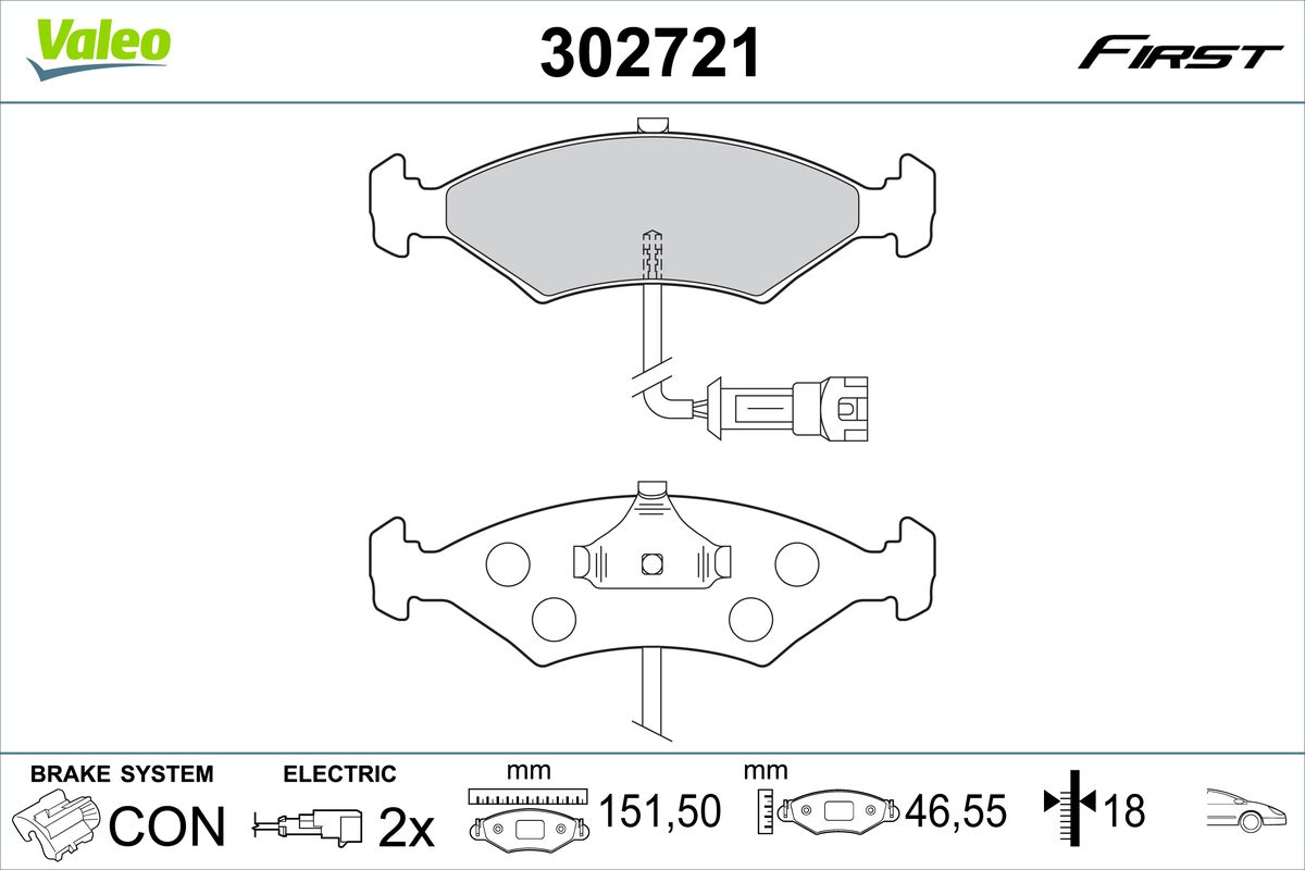 VALEO Fékbetét, mind 302721_VALEO